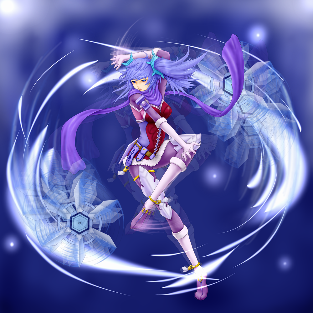 1girl, blue_eyes, blue_hair, corset, dance_princess_of_the_ice_barrier, duel_monster, female_focus, matching_hair/eyes