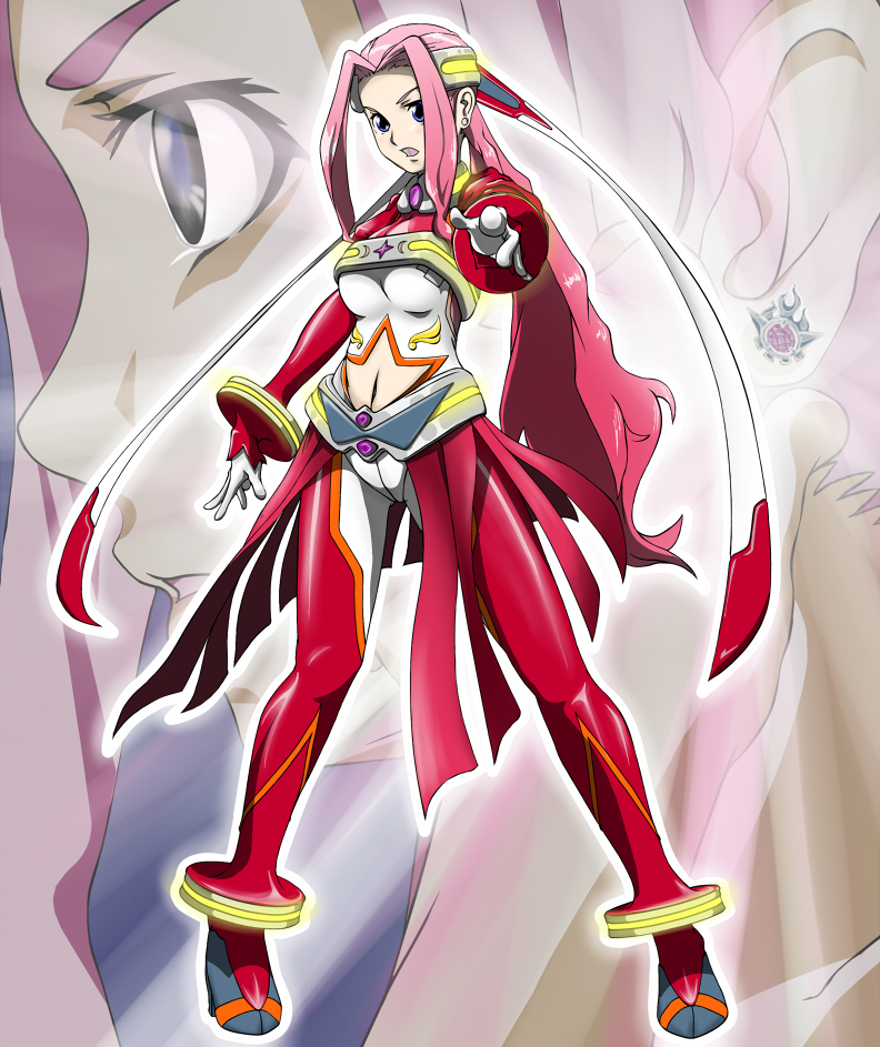 1girl, bad_id, bad_pixiv_id, bodysuit, cosplay, crossover, darry_adai, midriff