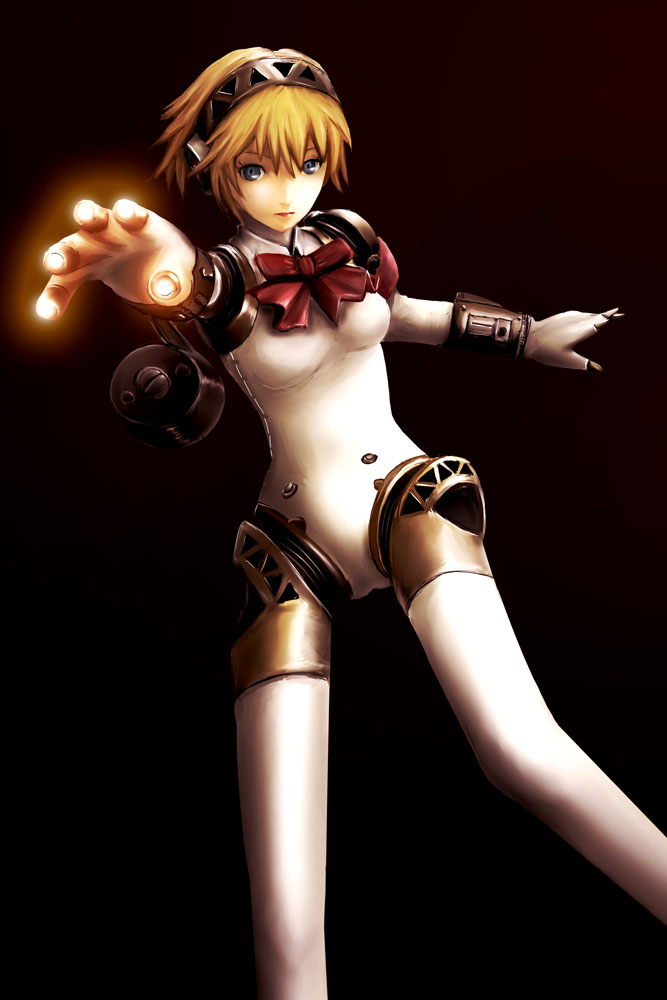 1girl, aigis_(persona), android, atlus, bad_id, bad_pixiv_id, blonde_hair, blue_eyes, female_focus, itsuki_(ituki4), ituki_(pixiv87564), persona, persona_3, ribbon, solo