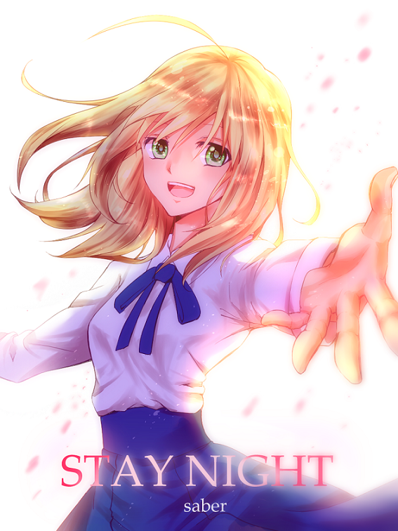 1girl, ahoge, artoria_pendragon_(fate), blonde_hair, casual, dress, fate/stay_night, fate_(series)