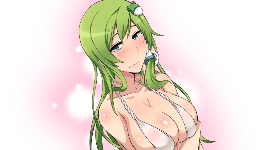 1_(kawaseha), 1girl, bikini, blue_eyes, blush, breasts, cleavage, female_focus