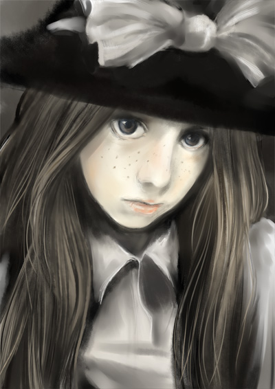 1girl, alternate_hairstyle, blonde_hair, female_focus, freckles, hat, kirisame_marisa, realistic