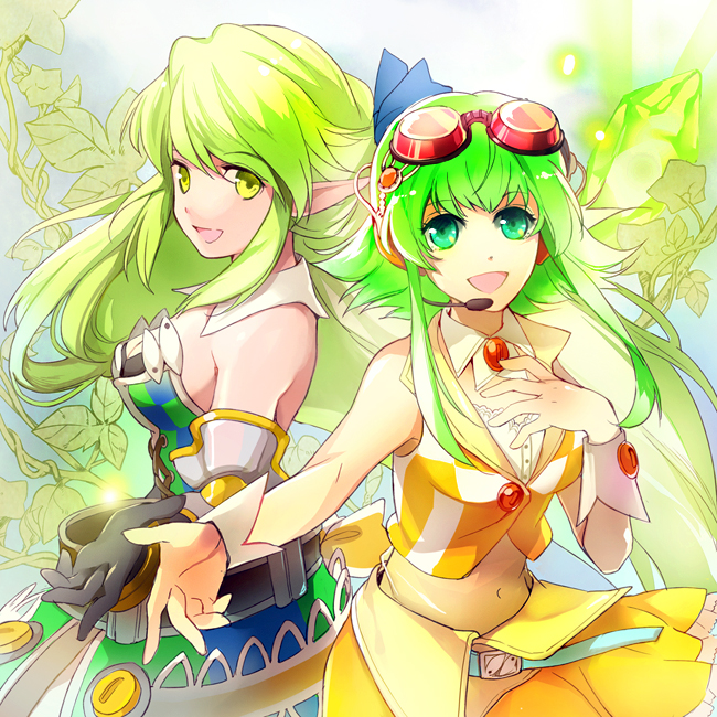 2girls, 9room, boston248, crossover, dress, elsword, gloves, goggles