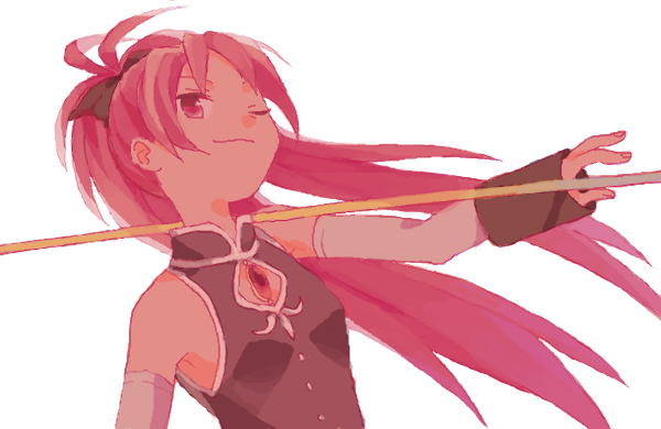 10s, 1girl, bow, detached_sleeves, drawr, hair_bow, long_hair, magical_girl