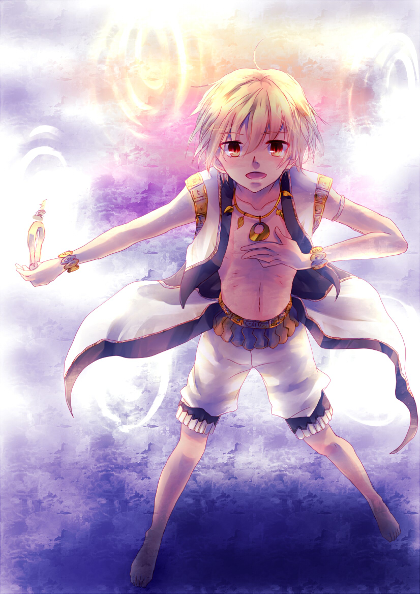 1boy, barefoot, bracelet, child, child_gilgamesh_(fate), fate/kaleid_liner_prisma_illya, fate_(series), gate_of_babylon_(fate)