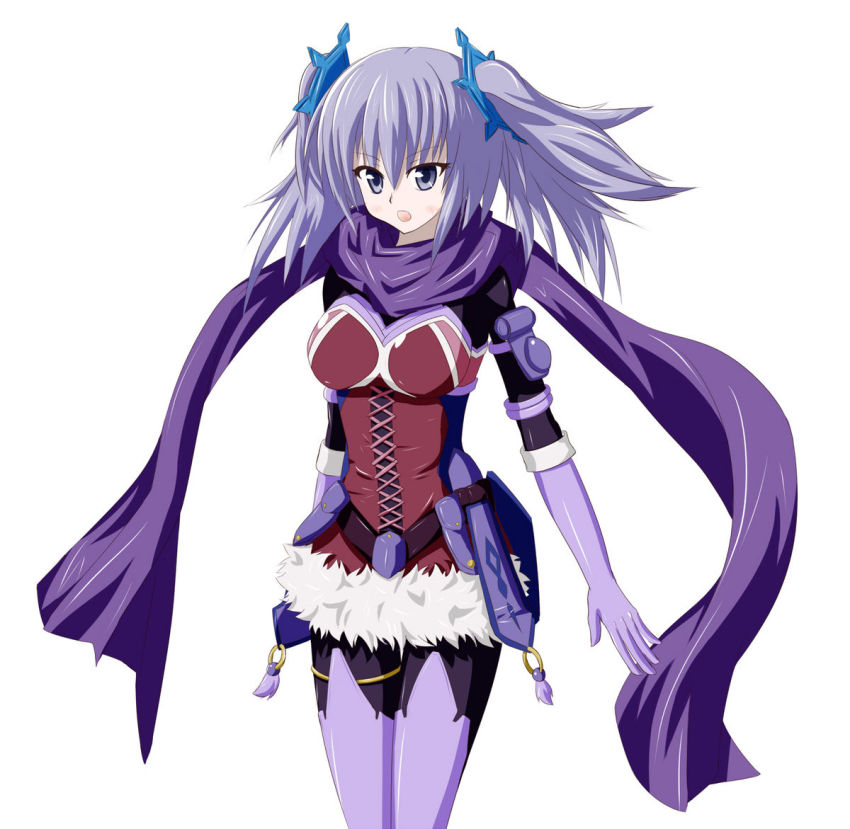 blue_eyes, blue_hair, corset, dance_princess_of_the_ice_barrier, duel_monster, hair_ornament, scarf, short_twintails