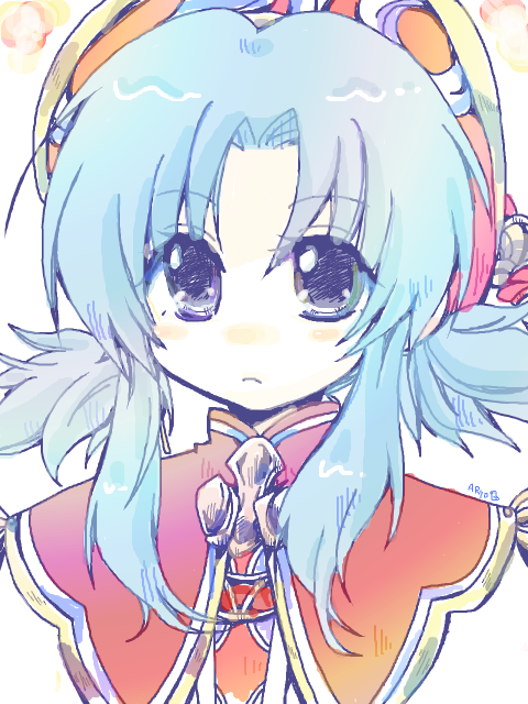 1girl, anna_laemmle, atelier_(series), bad_id, bad_pixiv_id, blue_eyes, blue_hair, female_focus, hat, long_hair, mana_khemia, mana_khemia_(series), red_hat, tori_(nanapy610)