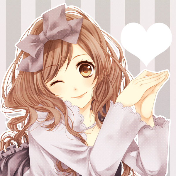 1girl, bad_id, bad_pixiv_id, bow, brown_eyes, brown_hair, female_focus, hair_bow
