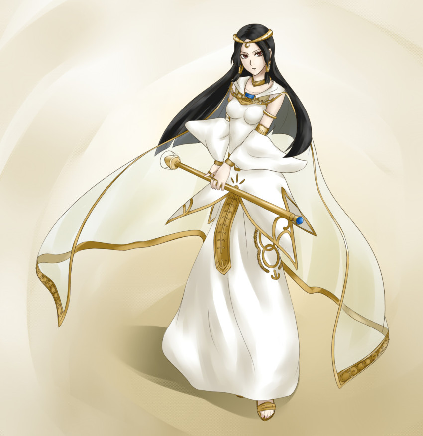 black_hair, dress, duel_monster, highres, jewelry, lightsworn, long_hair, lyla_lightsworn_sorceress