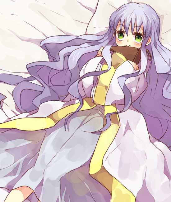 1girl, :>, bad_id, bad_pixiv_id, blue_hair, blush, book, female_focus