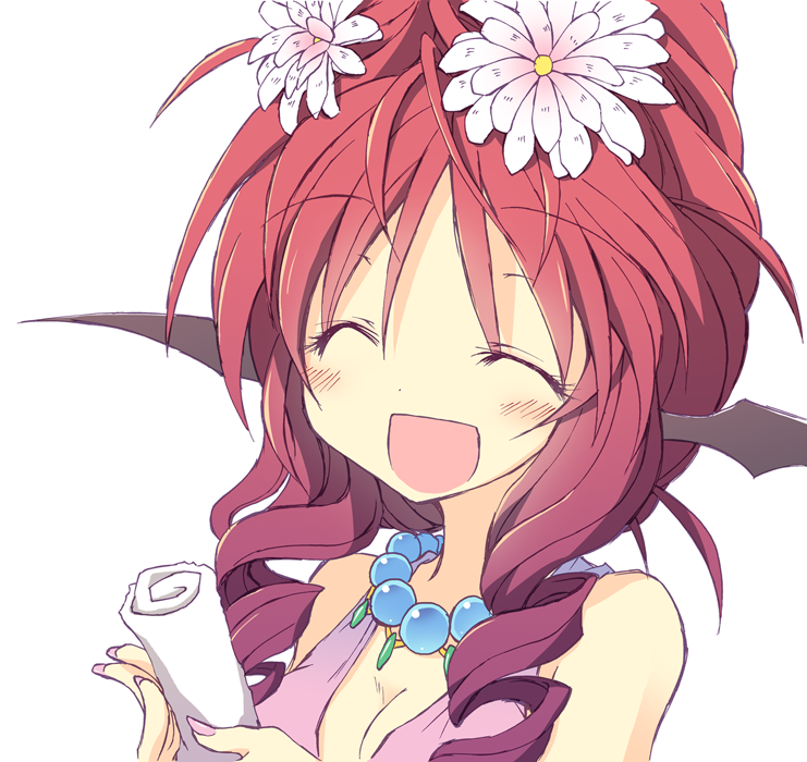 1girl, :d, ^_^, alternate_costume, alternate_hairstyle, bad_id, bad_pixiv_id, bare_shoulders