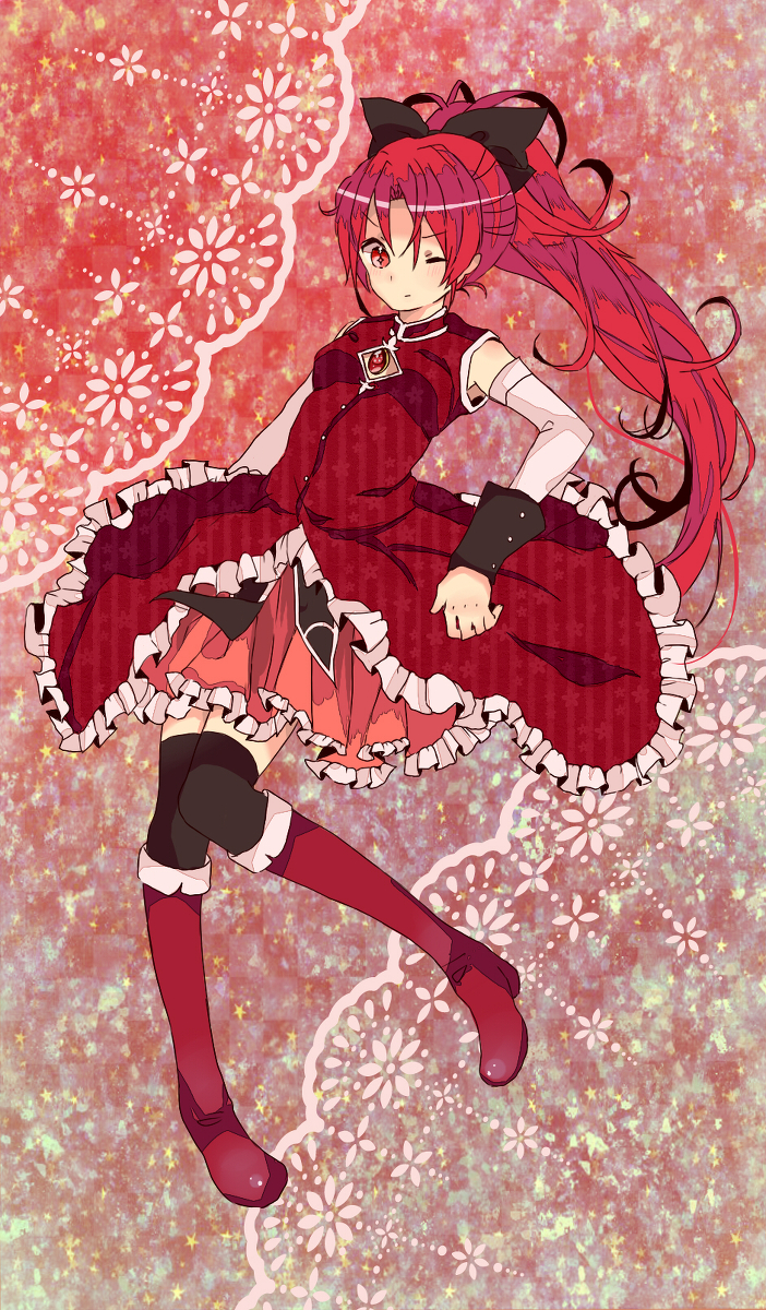 10s, 1girl, female_focus, highres, mahou_shoujo_madoka_magica, sakura_kyoko, shimotsuki_(ichiruki), solo