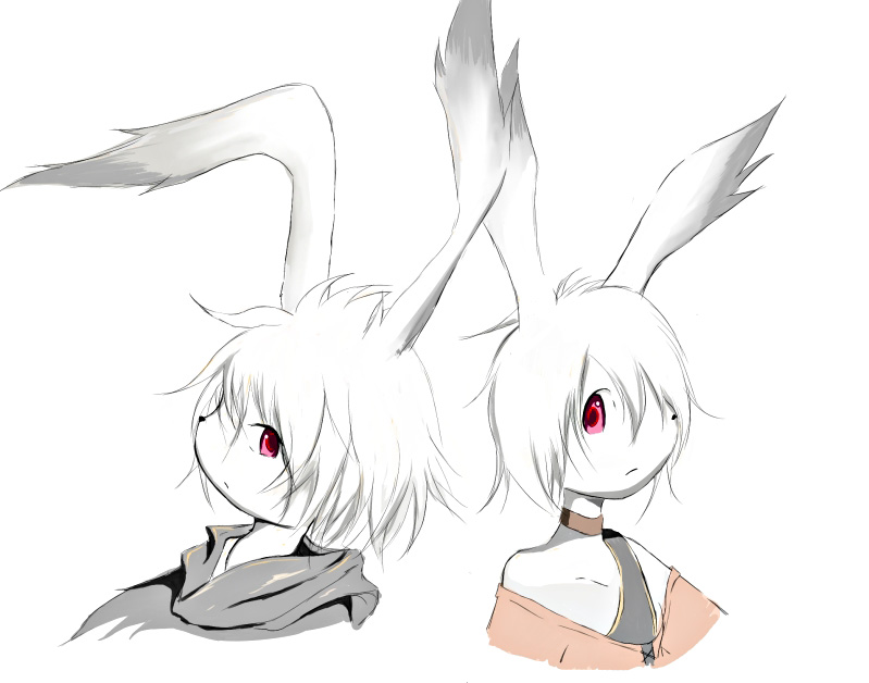 animal_ears, droll_&amp;_lock_bird, duel_monster, night's_end_sorcerer, red_eyes, short_hair, white_hair, yu-gi-oh!