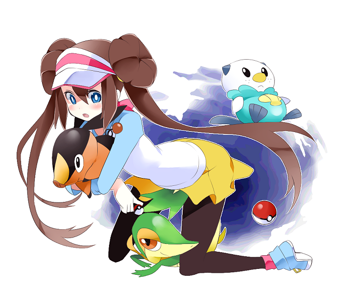 10s, 1girl, bad_id, bad_pixiv_id, blue_eyes, brown_hair, double_bun, gen_5_pokemon