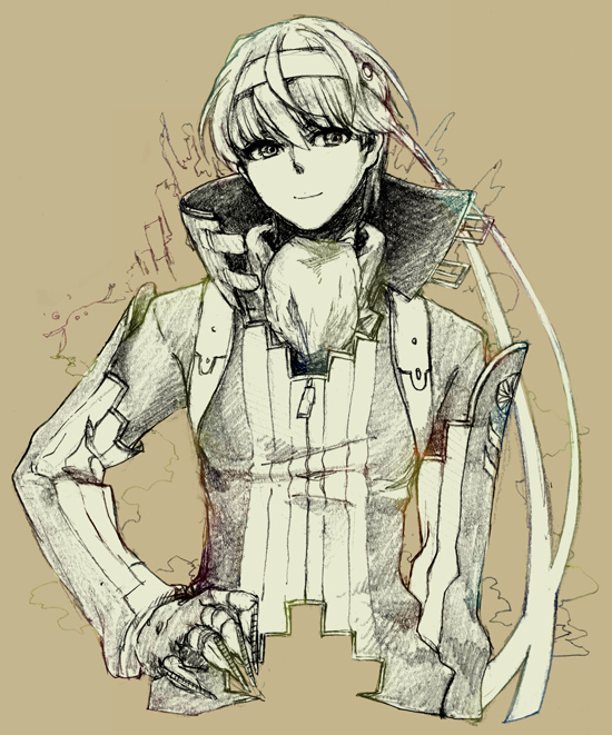 1boy, atlus, bad_id, bad_pixiv_id, belt, cosplay, gloves, hand_on_own_hip