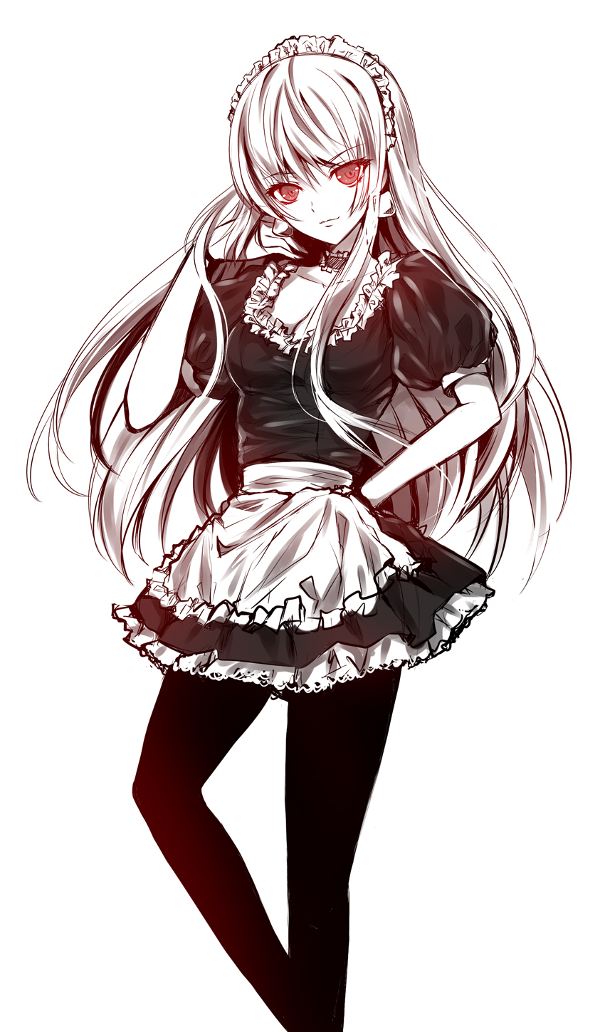 1girl, black_pantyhose, earrings, fate/stay_night, fate_(series), female_focus, frills, genderswap