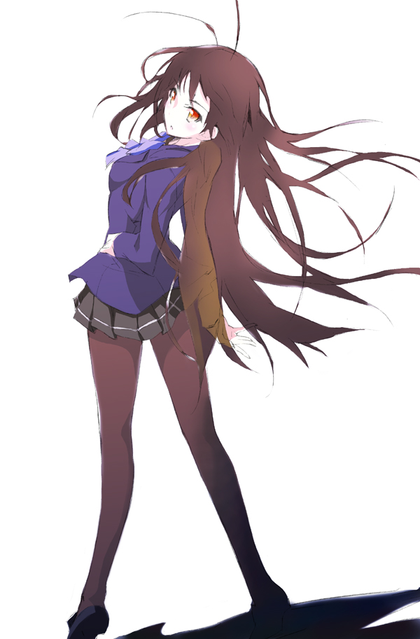 10s, 1girl, accel_world, black_hair, black_pantyhose, female_focus, kuroyukihime, legs