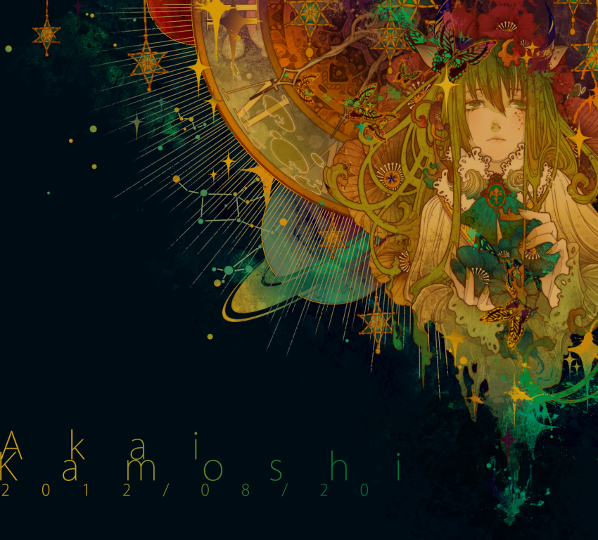1boy, \||/, akai_kamoshi, art_nouveau, bad_id, bad_pixiv_id, bug, butterfly