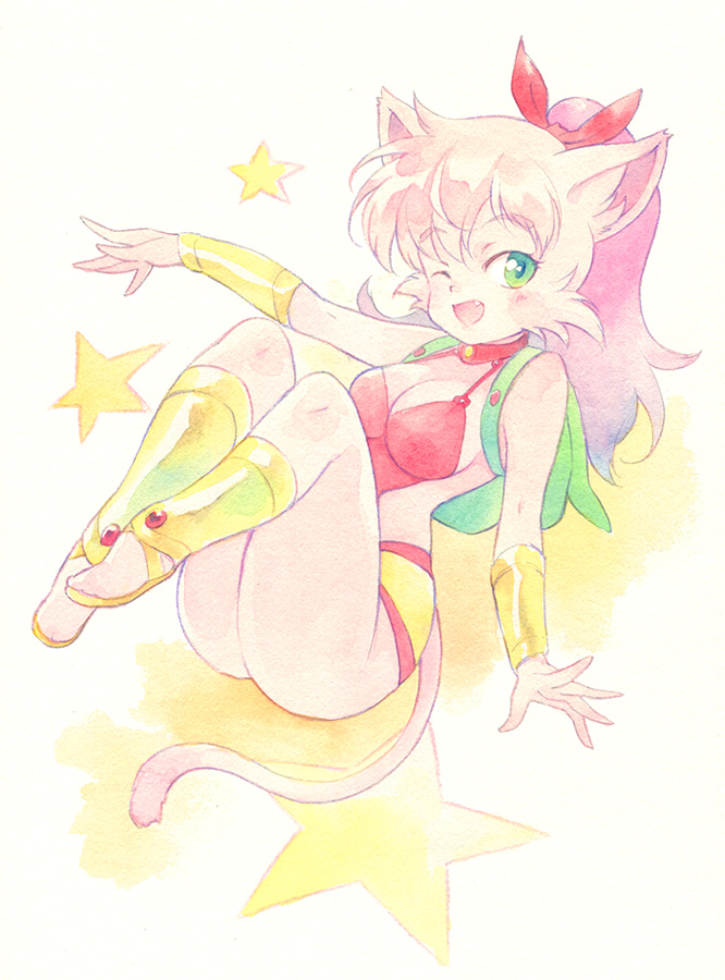 1girl, agahari, animal_ear_fluff, animal_ears, armlet, ass, backpack, bag