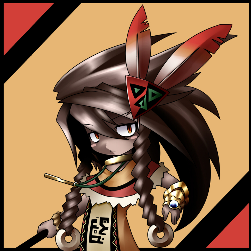 1girl, atlus, beast_king_(sekaiju), beast_king_2_(sekaiju), blush_stickers, braid, etrian_odyssey, female_focus