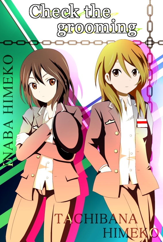 10s, 2girls, bad_id, bad_pixiv_id, brown_eyes, brown_hair, character_name, creator_connection