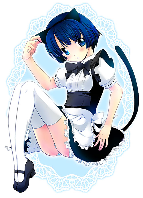 10s, 1girl, animal_ears, ano_natsu_de_matteru, blue_eyes, blue_hair, blue_panties, blush