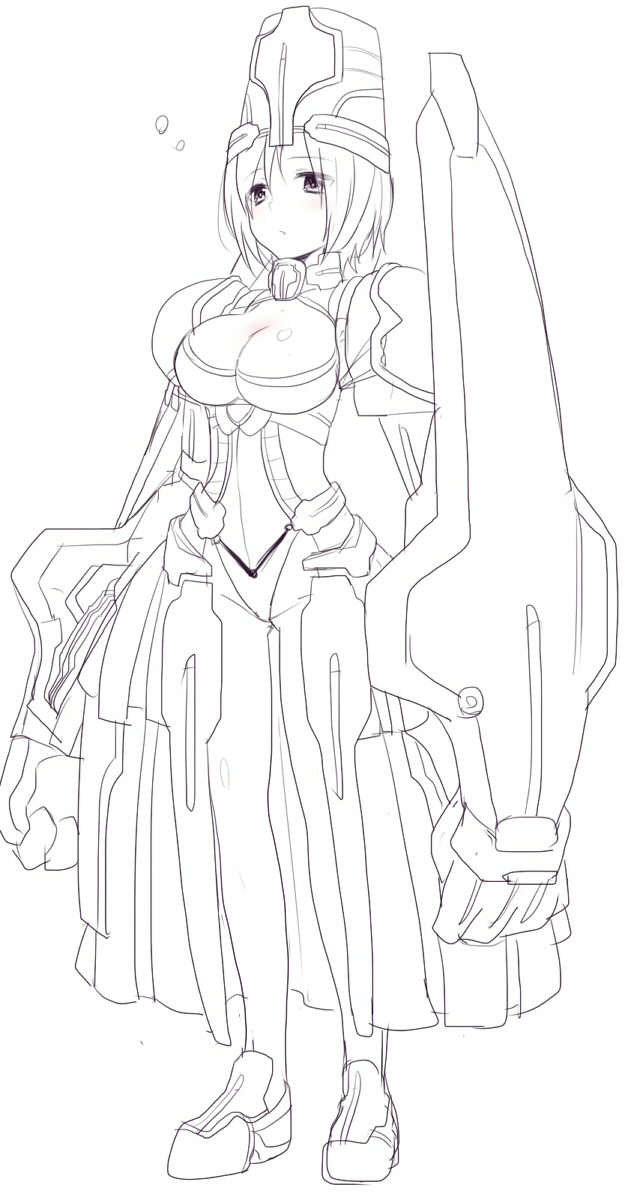 1girl, amputee, bodysuit, breasts, cleavage, female_focus, hat, highres