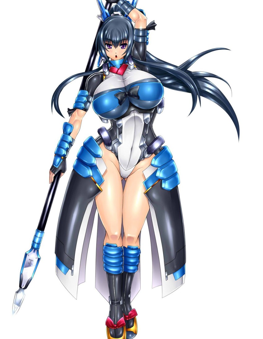 1girl, armor, black_hair, bodysuit, breasts, female_focus, gao_(naodayo), highres