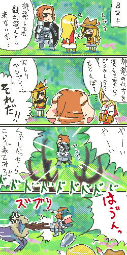 4koma, atlus, comic, etrian_odyssey, lowres, medic_(sekaiju), medic_4_(sekaiju), oekaki