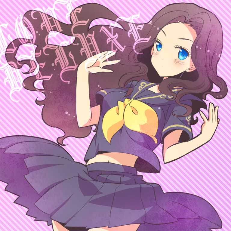 1girl, bad_id, bad_pixiv_id, black_hair, blue_eyes, female_focus, hanamsky, jojo_no_kimyou_na_bouken