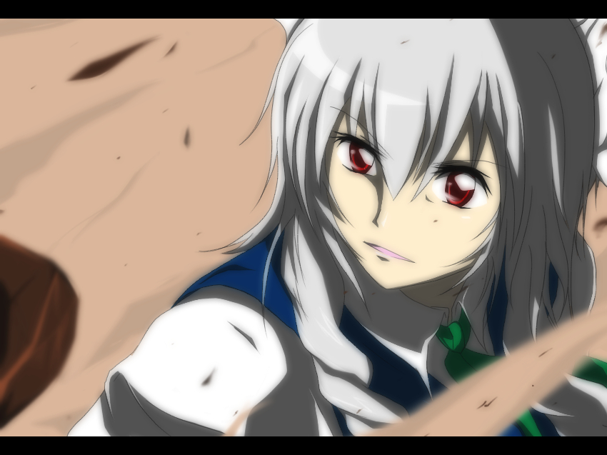 1girl, anime_coloring, braid, female_focus, izayoi_sakuya, letterboxed, maid, maid_headdress