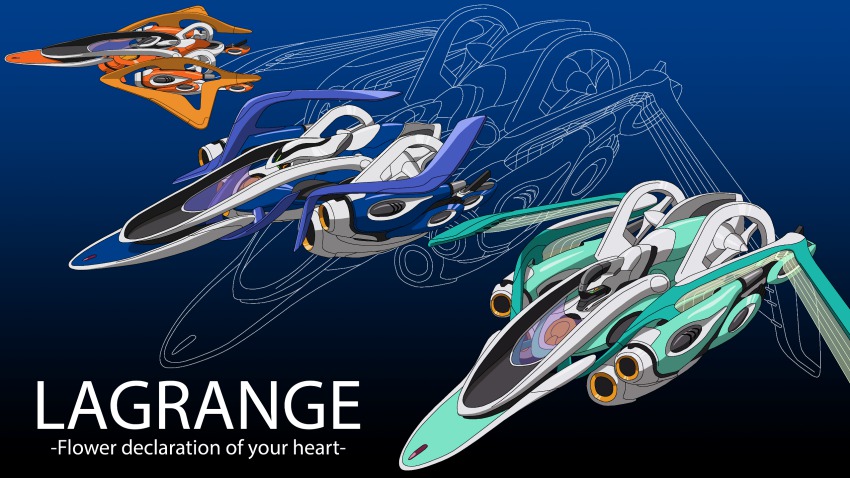 10s, copyright_name, english_text, gradient_background, hasanzero, highres, mecha, no_humans