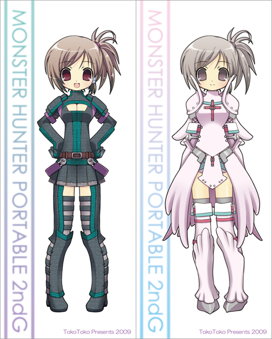 2girls, arms_behind_back, bad_id, bad_pixiv_id, breasts, capcom, cleavage, cleavage_cutout