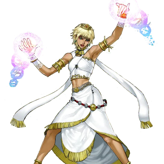 1girl, artist_request, blonde_hair, dark_skin, dark-skinned_female, duel_monster, female_focus, green_eyes