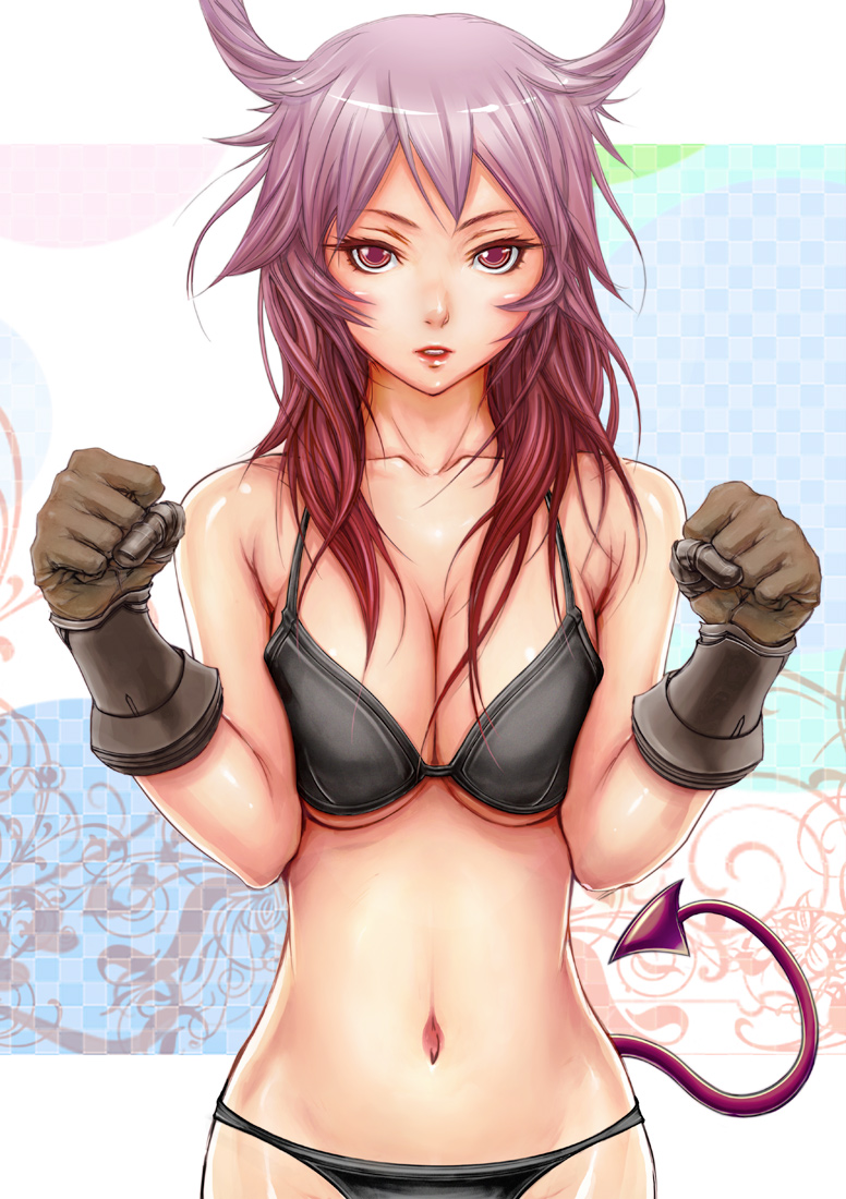 1girl, bad_id, bad_pixiv_id, black_bra, black_panties, bra, breasts, cleavage