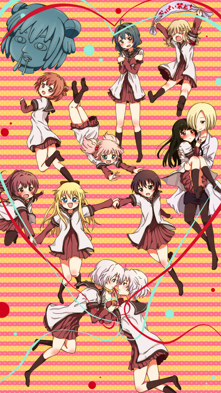 6+girls, akaza_akari, black_hair, blonde_hair, blue_eyes, blue_hair, blush, brown_eyes, carrying, funami_yui, furutani_himawari, highres, ikeda_chitose, ikeda_chizuru, incest, long_hair, matsumoto_rise, meguru, meguru_(222k_meguru), multiple_girls, nishigaki_nana, oomuro_sakurako, pink_hair, ponytail, princess_carry, purple_eyes, purple_hair, red_hair, school_uniform, serafuku, short_hair, siblings, sisters, sugiura_ayano, toshinou_kyouko, twincest, twins, yoshikawa_chinatsu, yuri, yuruyuri