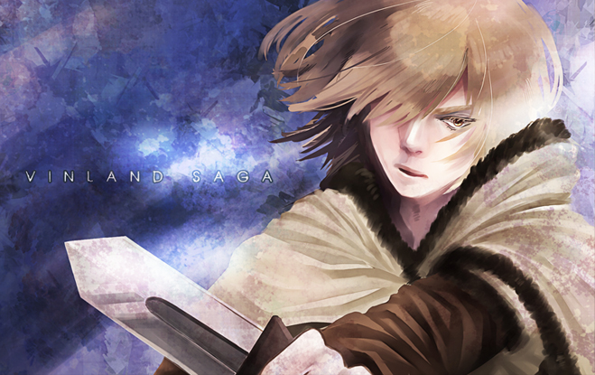 1boy, blonde_hair, dagger, knife, lionrose, male_focus, solo, thorfinn, vinland_saga, weapon