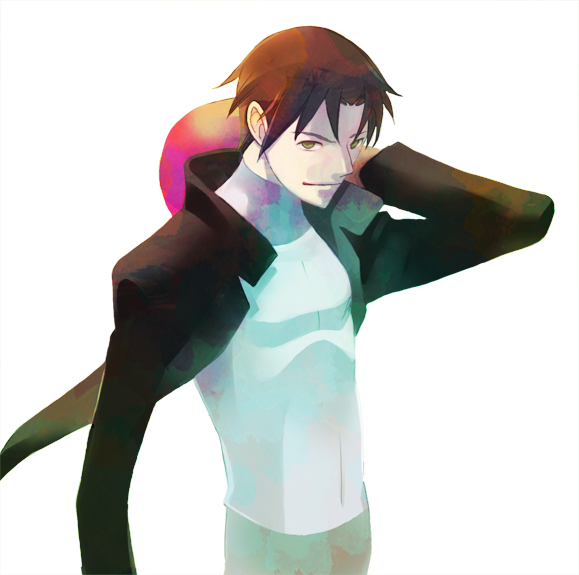 1boy, batman_(series), dc_comics, green_eyes, unworn_headwear, helmet, jason_todd, male_focus, red_hood, red_hood_(dc), solo, totoya_(hakarame)