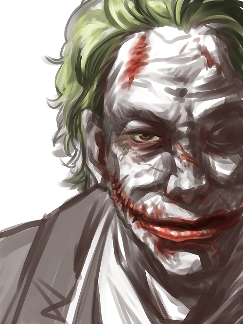 1boy, batman_(series), bohe, dc_comics, glasgow_smile, green_eyes, green_hair, lipstick, makeup, male_focus, matching_hair/eyes, scar, solo, the_joker