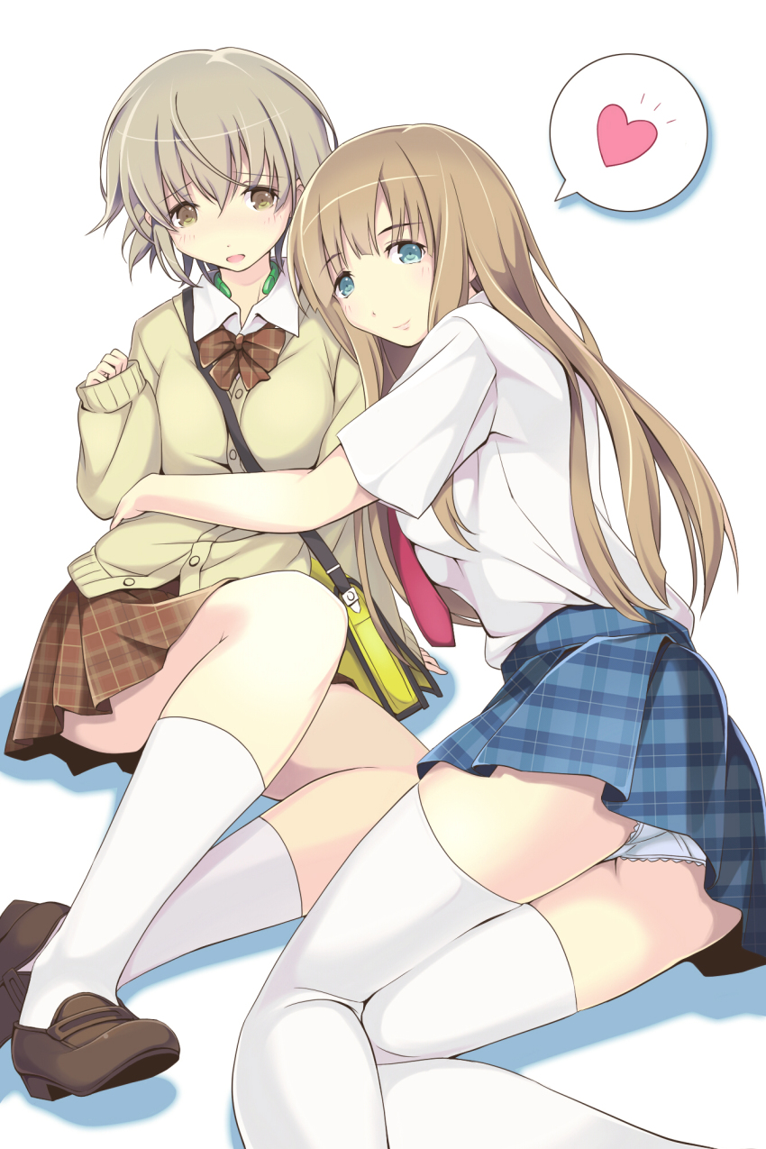 10s, 2girls, accel_world, bad_id, bad_pixiv_id, blue_eyes, brown_eyes, brown_hair