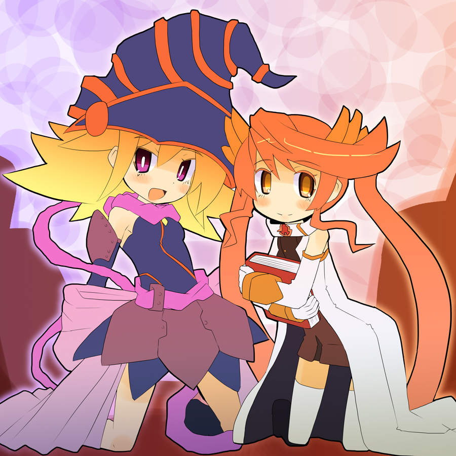 blonde_hair, book, detached_sleeves, duel_monster, gagaga_clerk, gagaga_girl, garoudo_(kadouhan'i), gloves