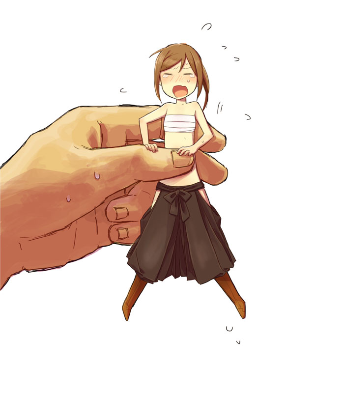 1girl, atlus, bad_id, bad_pixiv_id, bandages, bare_shoulders, boots, brown_hair