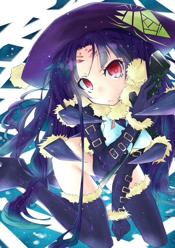 1girl, :<, alice_soft, arthropod_girl, black_legwear, female_focus, hizaka, insect_girl