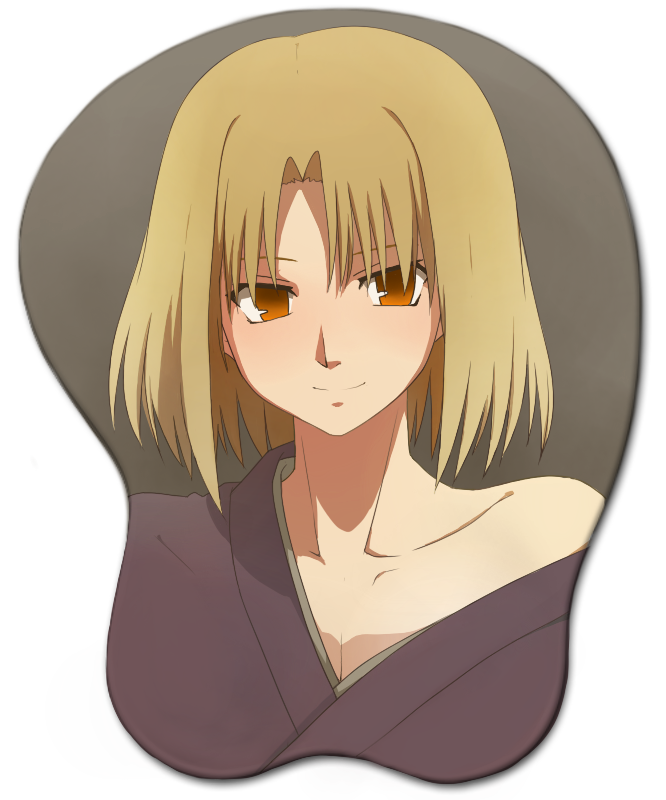 1boy, androgynous, bad_id, bad_pixiv_id, blonde_hair, blush, breast_mousepad, crossdressing