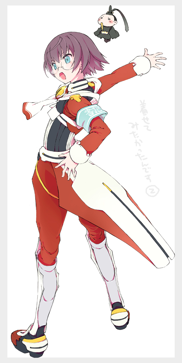 1boy, brown_hair, glasses, green_eyes, highres, hosimo-mo2mo2, kyoukaisenjou_no_horizon, male_focus