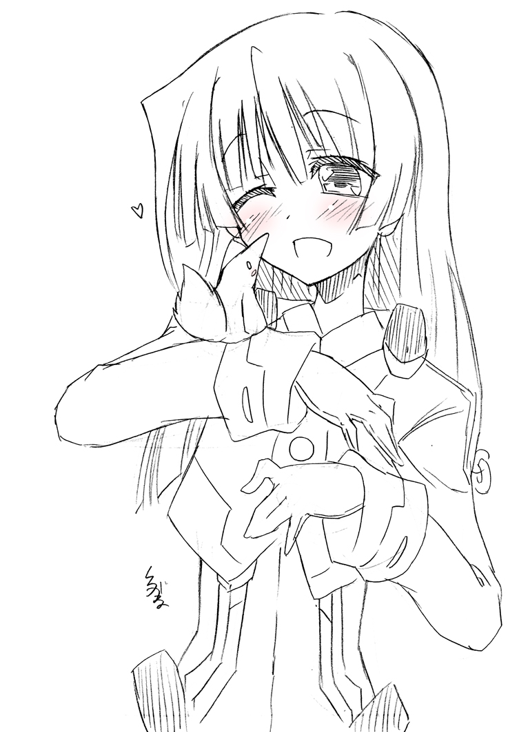 1girl, bodysuit, brown_algae, female_focus, honda_masazumi, kyoukaisenjou_no_horizon, monochrome, solo