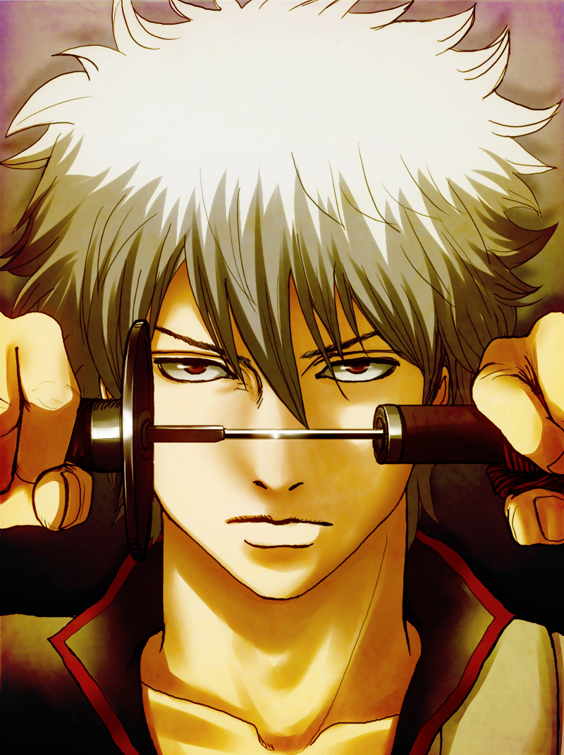 1boy, bad_id, bad_pixiv_id, gintama, katana, male_focus, red_eyes, sakata_gintoki