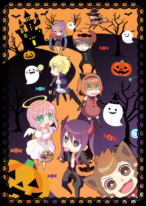 4boys, 4girls, chibi, company_connection, cosplay, estellise_sidos_heurassein, flynn_scifo, frederic_chopin_(trusty_bell)