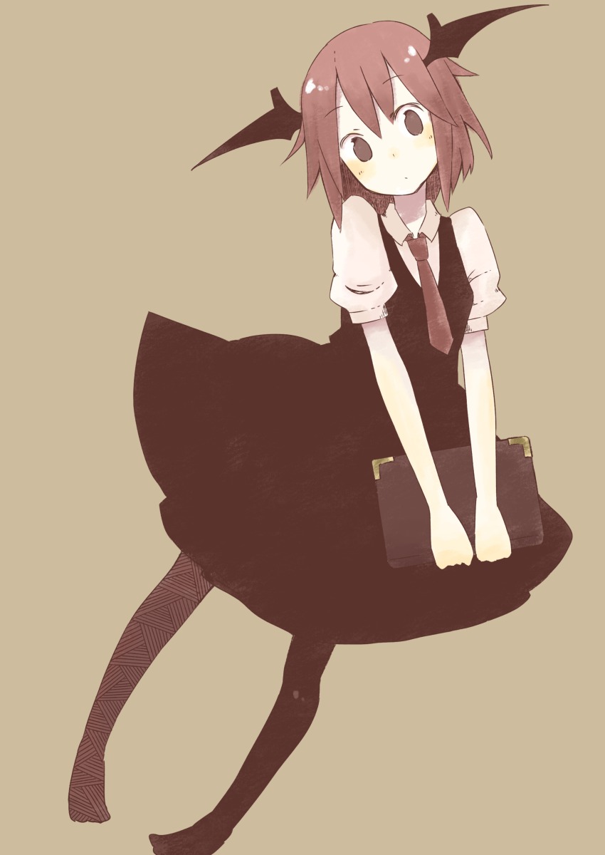 1girl, absurdres, black_pantyhose, book, dress_shirt, female_focus, head_wings, highres