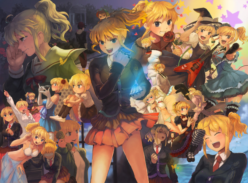 >_<, 07th_expansion, 2boys, 2girls, aged_down, bikini, black_hair, black_legwear